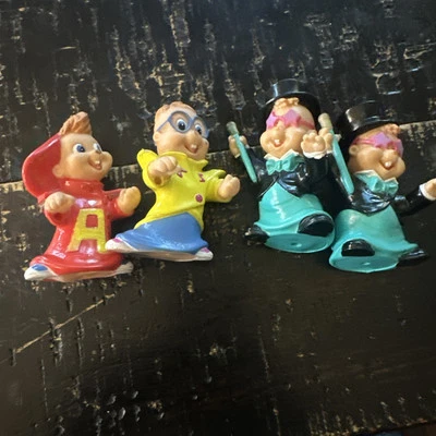 Vintage 1990 Bagdasarian Alvin And The Chipmunks Lot Of 4 Rubber Figures - Image 1 of 4