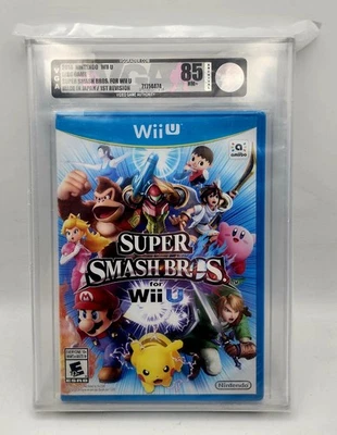 2014 Super Smash Bros WII U VGA 85 NM+ Graded Near Mint Wii-U 1st Revision  - Image 1 of 3
