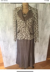 Habella Taupe 3 Piece Skirt Suit Wedding,Mother Of The Bride,Guest Uk10 NWOT H/G - Picture 1 of 11