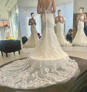 Abito Vestito Da Sposa Nuovo Da Atelier AIRE BARCELLONA TG 46 - Foto 1 di 4
