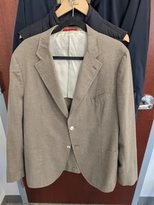 Isaia Napoli Cortina Gray Brown Wool Blend Sport Coat Jacket Sz 44R - Picture 1 of 10