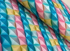50 cm Sommersweat 3D Geometrische Formen Pastell Candy Colors  180 cm Breit - Bild 1 von 4