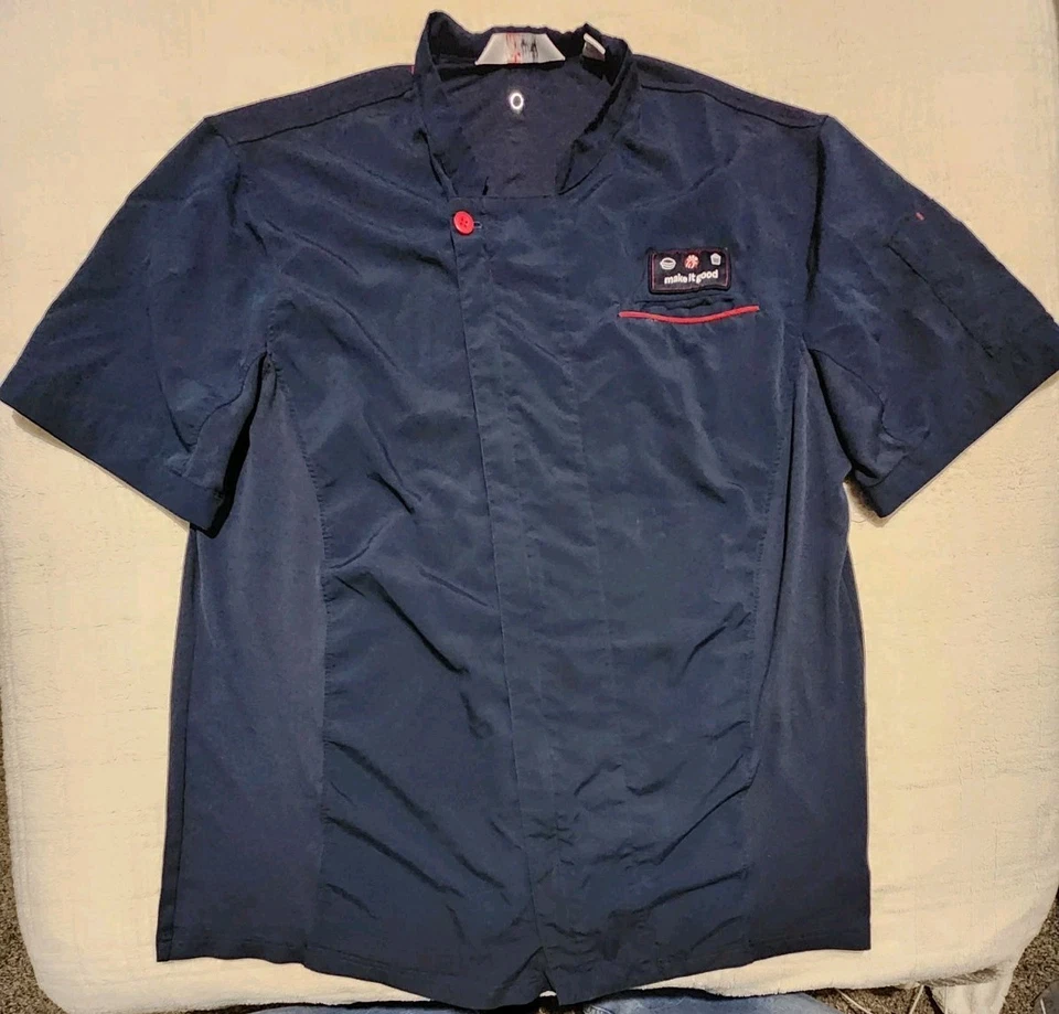 Chick Fil A Chef Coat Jacket Shirt Uniform Cook Black ZIP Oobe Team Style L - Image 1 of 4