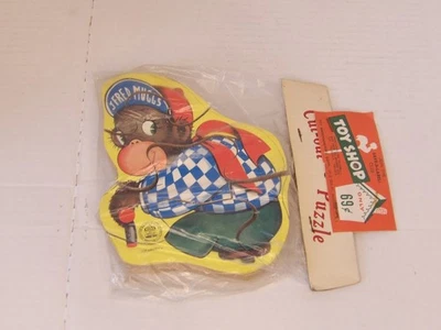 J Fred Muggs Wooden Jigsaw Puzzle Hill Toys & Bells Vintage Jigsaw Puzzle 1965 - Image 1 of 4