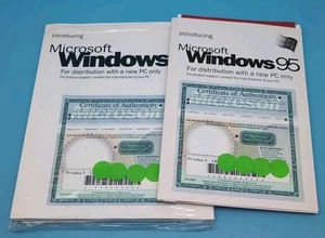 LOT OF 2: Microsoft Windows 95 Certificate of Authenticity w/ Key OPEN NO DISCS - Picture 1 of 9