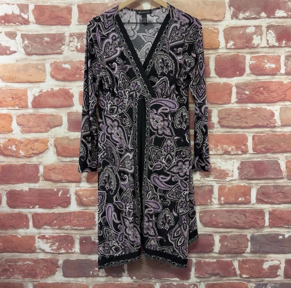 Vestido INC International Concepts Feminino L Roxo Multicolorido Boho Floral Popover - Imagem 1 de 4