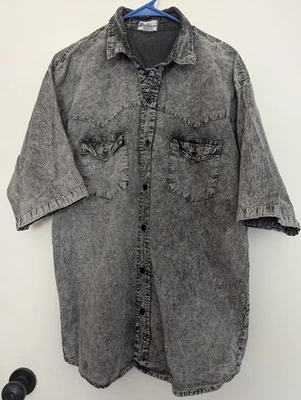 Настоящая винтажная мужская рубашка 1980-х Belma Brand Acid Stone на пуговицах XL EUC - Изображение 1 из 4