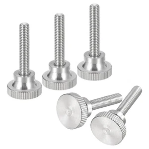 5pcs M5x25mm Knurled Thumb Screws 304 Stainless Steel Flat Knurled Thumb Screws - Picture 1 of 7