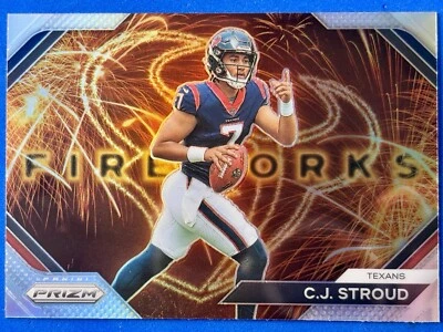 2023 Panini Prizm Fireworks Silver CJ Stroud RC Rookie F-10 Texans - Image 1 of 2