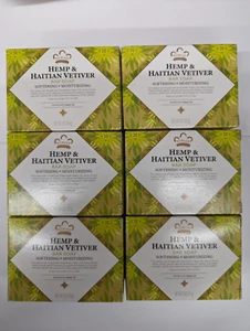 Nubian Heritage Indian Hemp & Haitian Vetiver Bar Soap 5 oz (Pack of 6)
