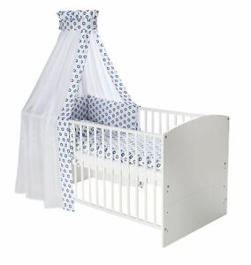 Schardt Baby Bettwäsche Set 4-tlg mit Nestchen Bettdecke Himmel Kopfkissen # 003