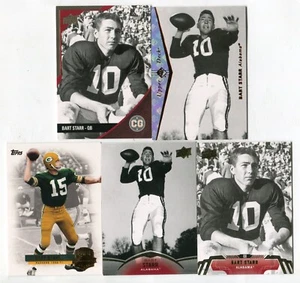 Lote de 5 tarjetas de fútbol americano Bart Starr HOF ALABAMA GREEN BAY PACKERS (LOTE 19) - Imagen 1 de 1