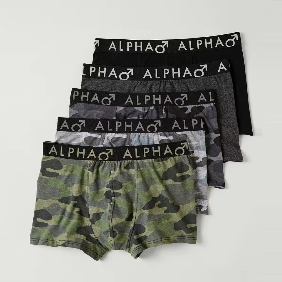 Alpha mens 5 pack Camo print trunks - image 1 of 1