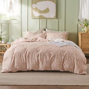 Bedsure Queen Comforter Set - White & Green Floral Comforter, 3-Piece Cute Botan