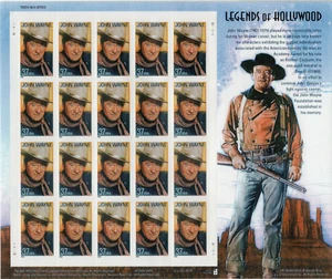 Scott #3876 37¢ Legends of Hollywood - John Wayne Sheet of 20 Stamps - Picture 1 of 1