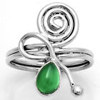 Spiral - Natural Green Onyx 925 Sterling Silver Ring s.7 Jewelry R-1556