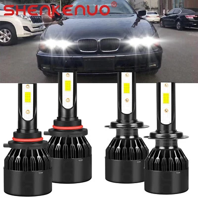 Kit combo de lâmpadas de faróis de LED frontais 6000K para BMW 528i 540i 1997-2000 4X 6000K - Imagem 1 de 4