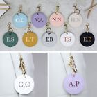 Personalised Round PU Leather Bag Tags Monogrammed Key Ring Luggage Tag Chain