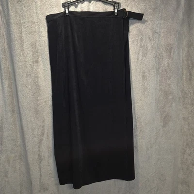 Falda MAXI Talbots para mujer talla 14 negra terciopelo modesta hebilla larga elástica Foto 1 de 4