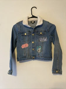 Star Wars Rebel Denim Sherpa Collar Girls Jacket MD 7/8 - Picture 1 of 5