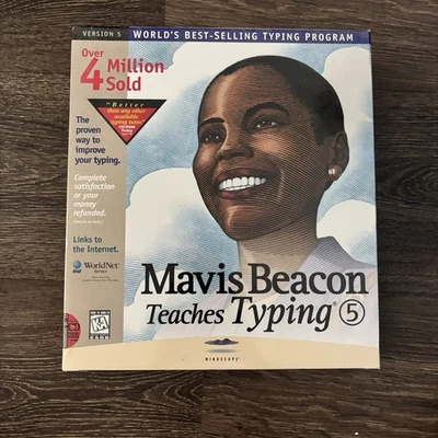Mavis Beacon Teaches Typing 5 Windows 95/3.1 Version Factory Sealed Late 90’s - Image 1 of 4