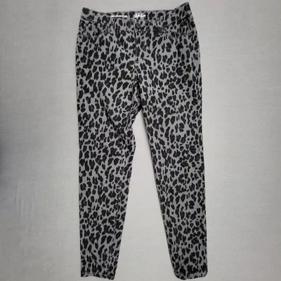 Pantalones de mezclilla gris con estampado de leopardo Style & Co para mujer 4 piernas ajustadas curvas tiro medio Foto 1 de 4