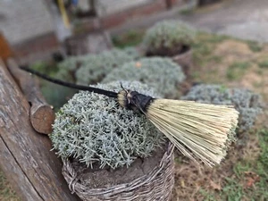 Authentic besom broom for Halloween 38 inches Black protection broom Witch's alt - Picture 1 of 12