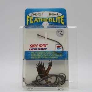 Eagle Claw Featherlite Lazer Sharp Nickel Teflon Fishing Hook L795G Size 2.5/0 - Picture 1 of 2