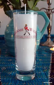 HAND POURED UNSCENTED CANDLE IN JOHNNY WALKER SCOTCH WHISKY TALL GLASS - Picture 1 of 5