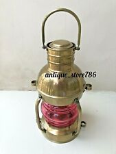 Antique Brass/Copper Anchor Oil Lamp Nautial Maritime Ship Boat Light Lantern