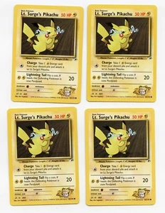 POKEMON - GYM HEROES - LT. SURGE'S PIKACHU (x4) - Unplayed MINT! - Picture 1 of 2