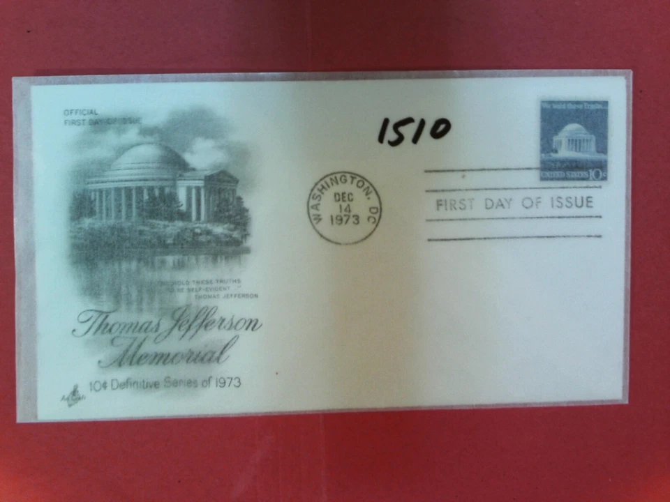 U. S. Stamp FDC # 1510 -Jefferson Memorial  -  ArtCraft + cachet- comb. shipping - Image 1 of 1