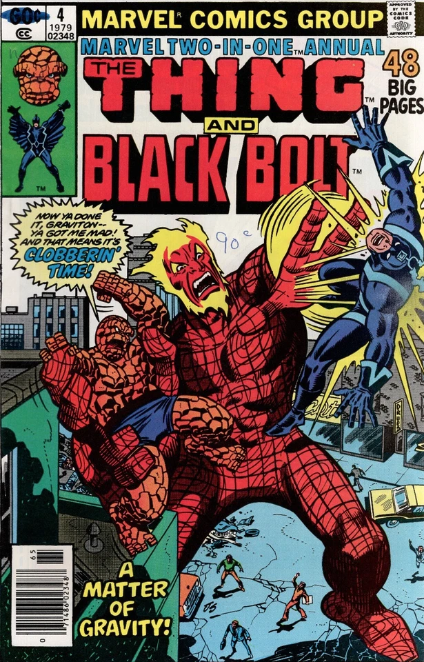 MARVEL TWO IN ONE ANNUAL  4 - THING &  BLACK BOLT      -     MARVEL COMICS - image 1 of 1