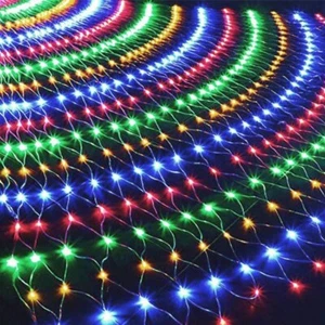 200 LED Net Curtain Mesh Fairy String Lights Home Party Wedding Christmas Decor - Picture 1 of 12