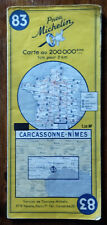 Ancienne Carte MICHELIN N° 83 - Carcassonne Nîmes - 1960 - Etat correct