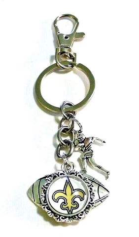 New Orleans SAINTS INSPIRED HANDMADE KEY CHAIN, PURSE CHARM Cover