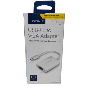 Insignia USB Type-C to VGA Adapter, White, New, Open Box! - Picture 1 of 3