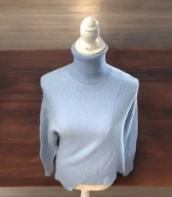 360 Кашемир женщин светло-синий 100% кашемир водолазка свитер Sz M Luxe мягкий - Изображение 1 из 4
