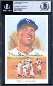 Duke Snider Gem Mint 10 Beckett BAS Signed Perez Steele Celebration Postcard Aut - Picture 1 of 2
