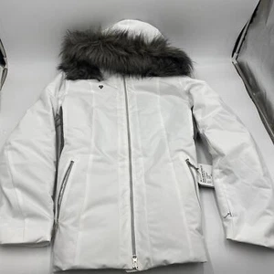 Obermeyer Womens Siren Winter Jacket Coat with Faux Fur, Size 14, White - Picture 1 of 5