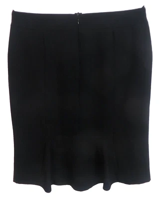 Falda lápiz de poliéster forrada con volantes negra lisa talla 14 JONES WEAR para mujer Foto 1 de 4