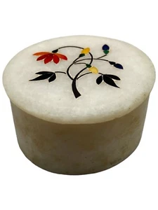 Vintage Marble Inlay Ring/Trinket Box Anniversary Gift, Birthday, Wedding D3-499 - Picture 1 of 13