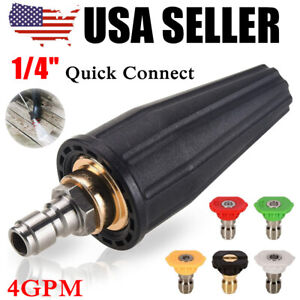 4.0GPM High Pressure Washer Rotating Turbo Nozzle Spray Tip 3600PSI 1/4" Quick