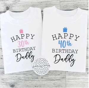 Happy Birthday Daddy t-shirt top personalised any age - Imagen 1 de 1