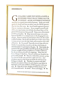 Desiderata Poem. Vintage. Framed Print. Excellent Pre-Owned Condition. "16 x 20" - Picture 1 of 4