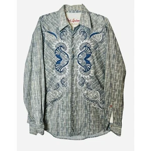 Robert Graham Limited Edition Shirt XL Gray Blue Embroidered 272/310 - Picture 1 of 10