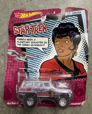 2014 Hot Wheels Premium Star Trek LT.Uhura 1988 Jeep Wagoneer Real Riders LR New - Image 1 of 4