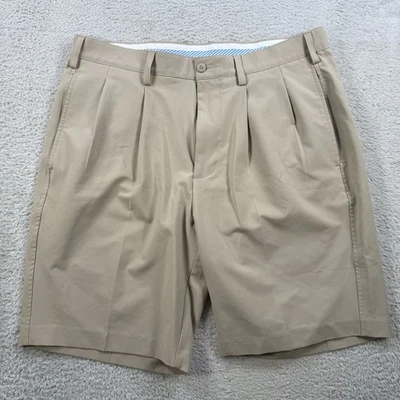 Pantalones Cortos FootJoy Para Hombres 35 Caqui Tostado Chino Rendimiento Elastizados Golf Plisados Activos Foto 1 de 4