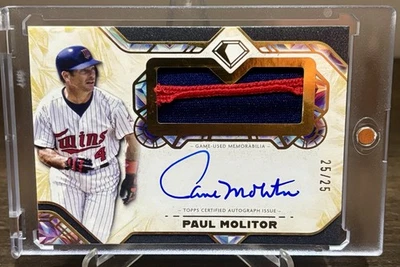 保罗·莫利托签名 25/25 游戏用超大补丁 Topps 钻石图标近乎完好/完好!🔥🔥 — 第 1/4 张图片