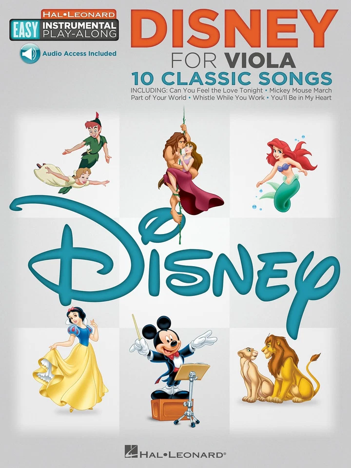 Disney 10 Classic Songs for Viola Easy Sheet Music Play-Along Book Online Audio - Image 1 of 1
